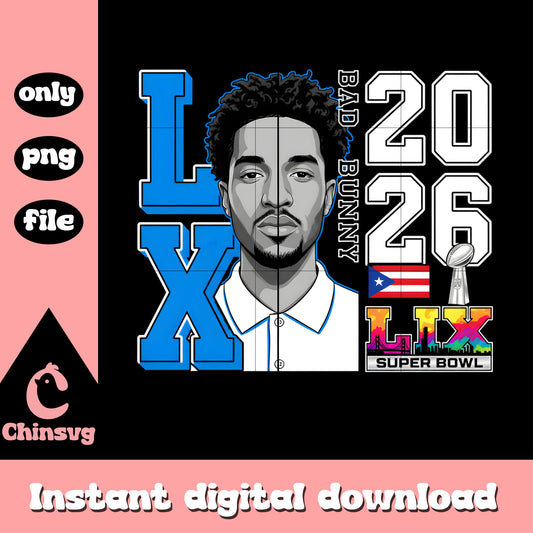 Lix super bowl 2026 png, bad bunny at super bowl​ png