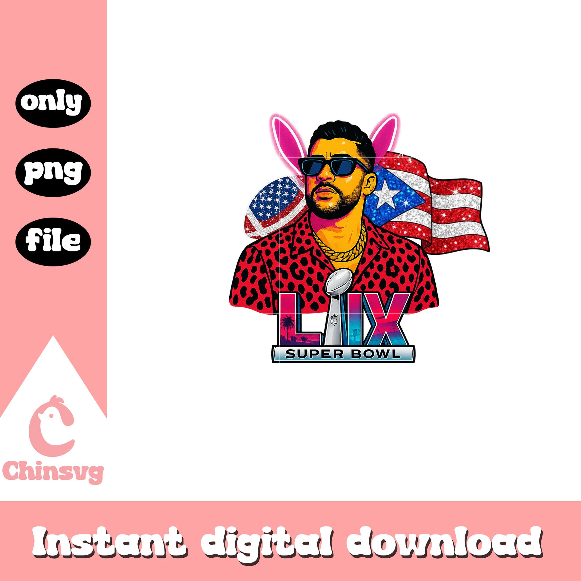 Lix super bowl flag design png, bad bunny logo​ png, benito bowl png