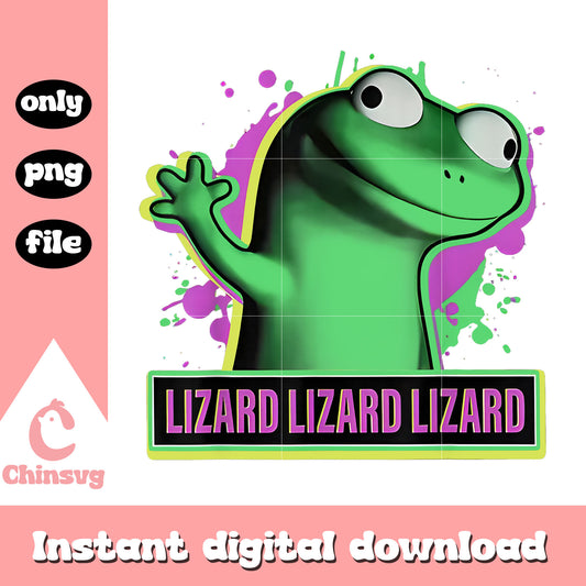 Lizard lizard lizard watercolor png, hehe lizard meme​ png