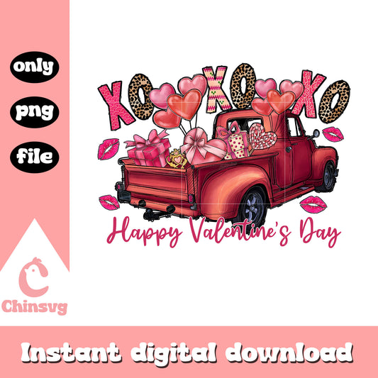 Loads of love valentine truck design png, valentine day png