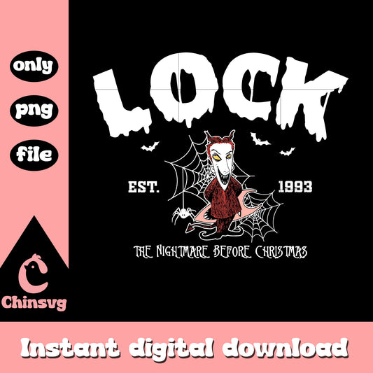 Lock est 1993 nightmare clipart png, night before christmas lock png