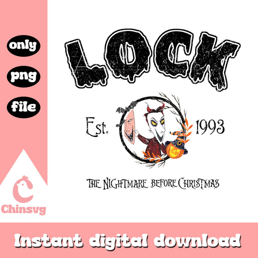 Lock est 1993 nightmare movie art png, night before christmas lock png