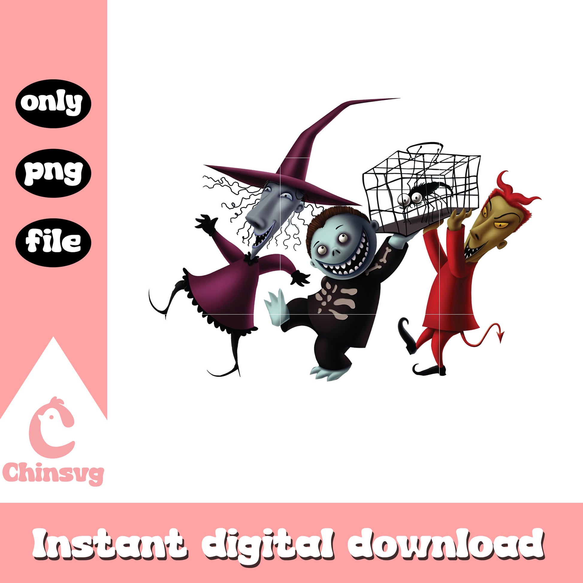 Lock shock barrel design png, nightmare before christmas cartoon png