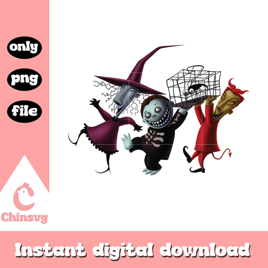 Lock shock barrel design png, nightmare before christmas cartoon png