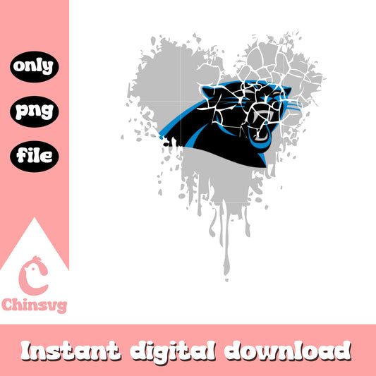 Logo Carolina Panthers heart design png, logo team png