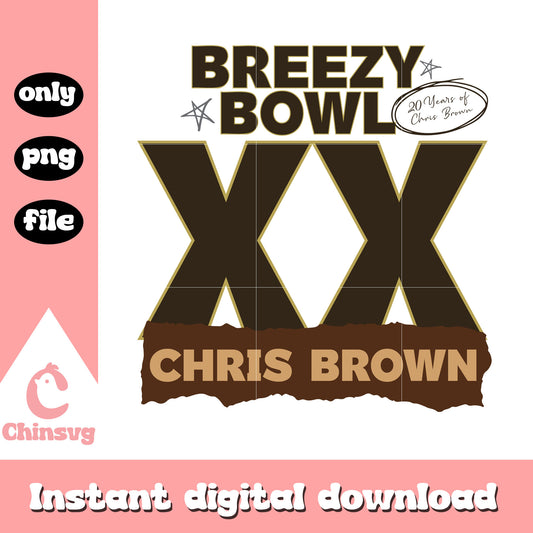 Logo breezy bowl chris brown xx png, chris brown concert 2025​ png