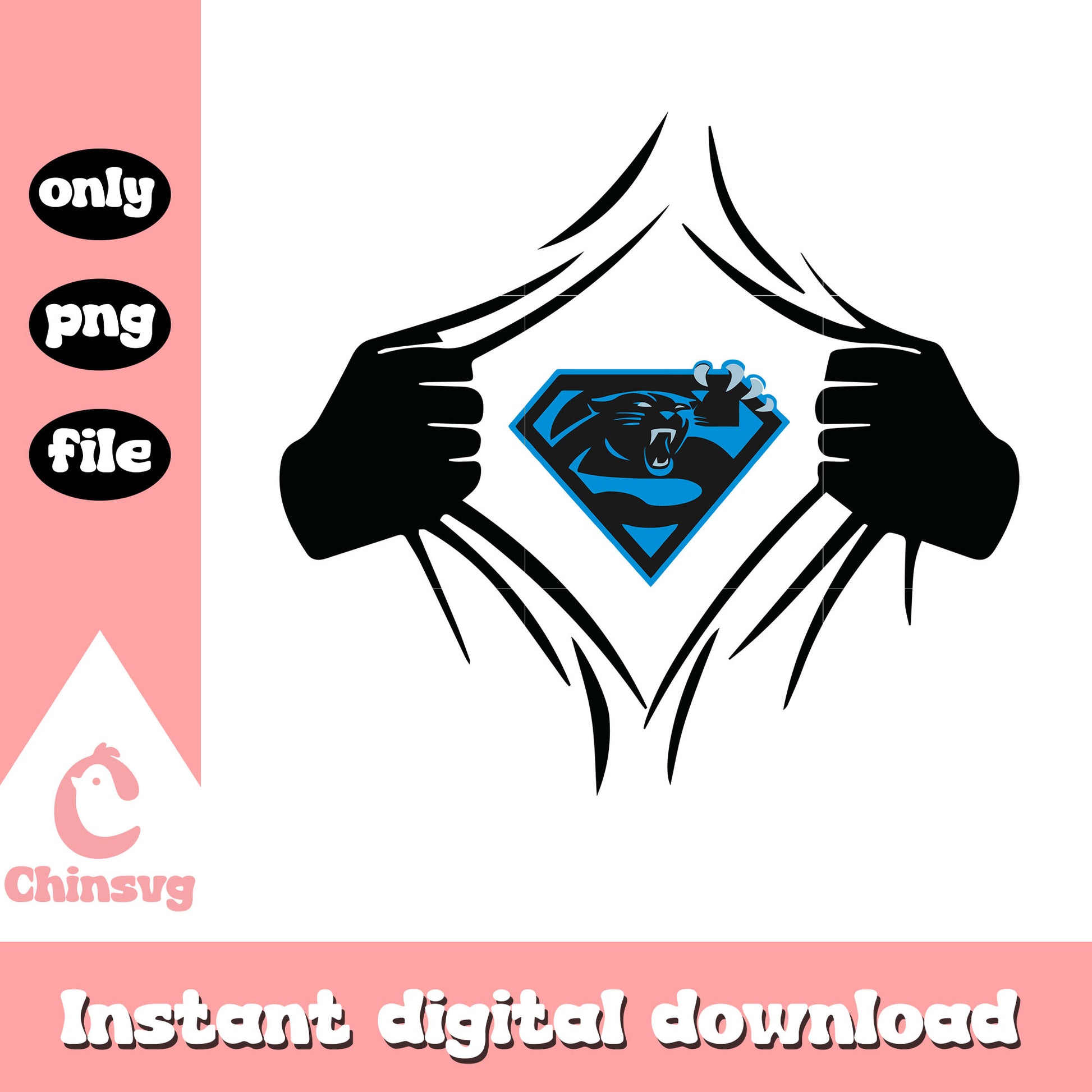 Logo carolina panthers nfl super in heart svg, carolina panthers football logo svg