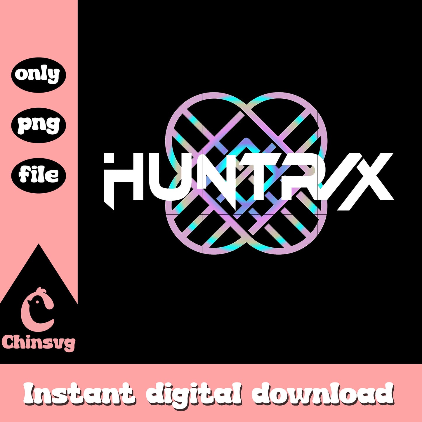 Logo huntrix kpop demon hunters png, kpop groups png