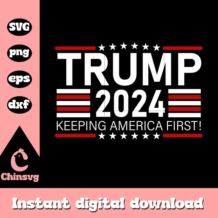 Logo keeping america first svg, donald trump logo svg, trump 2024 svg ...