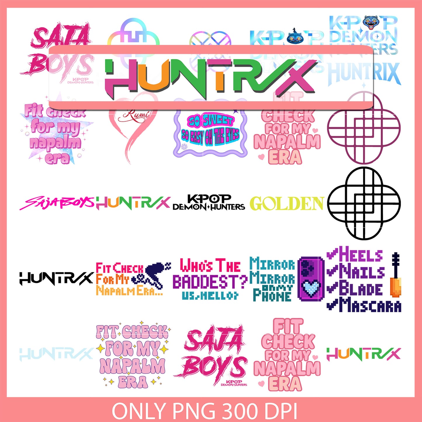 Logo kpop demon hunters movie design png, saja boys logo png