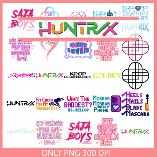 Logo kpop demon hunters movie design png, saja boys logo png