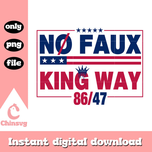 Logo no faux king way 86 47 png, no kings png, anti trump png