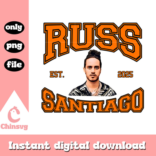 Logo russ santiago est 2025 png, russ tour tee png, russ merch png