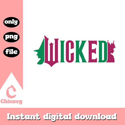 Logo wicked green pink design png, logo wicked​ png, wicked png