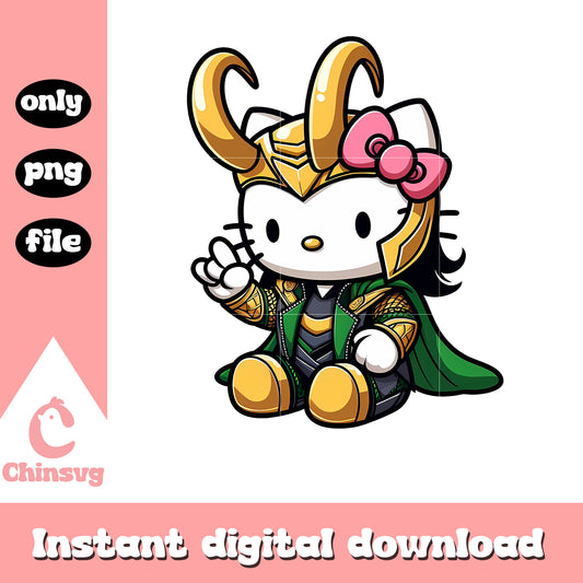 Loki x hello kitty png, sanrio hello kitty png, marvel png