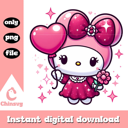Lolita melody valentine day png, valentine png, my melody png