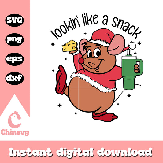 Lookin like a snack gus mouse standley svg, merry christmas svg
