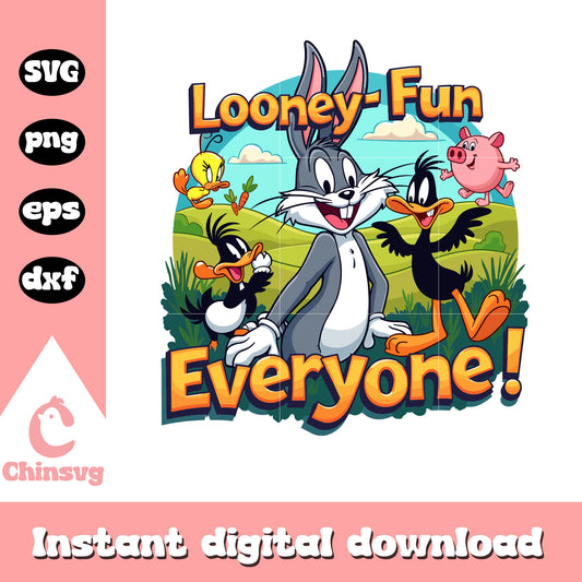 Looney fun everyone svg, Looney Tunes svg, cartoon characters svg