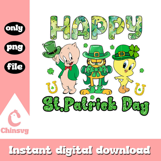 Looney tunes happy st.patrick day png, patrick's day png