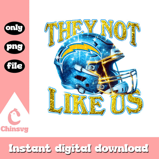 Los Angeles Chargers glitter helmet png, they not like us png