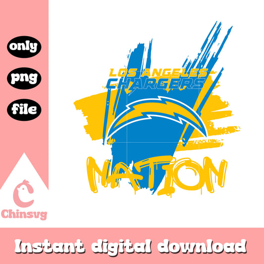 Los Angeles Chargers nation design png, logo nfl png