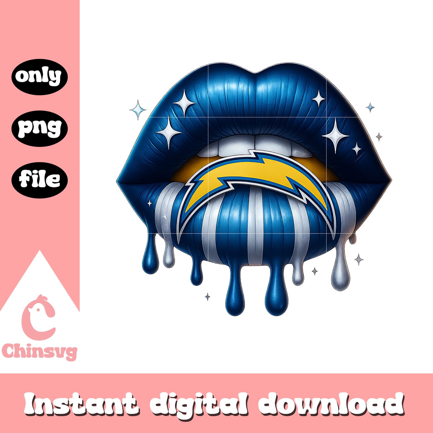 Los angeles chargers lips nfl png, los angeles chargers logo​ png