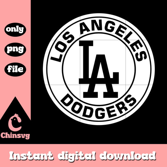 Los angeles dodgers white circle logo png, dodgers logo png