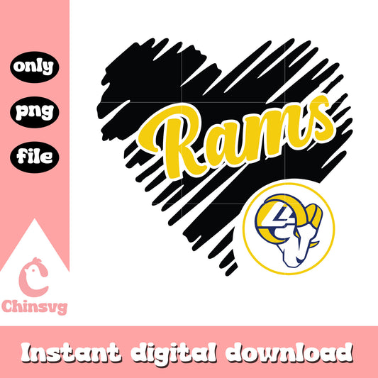 Los angeles rams heart logo svg, los angeles rams nfl team svg