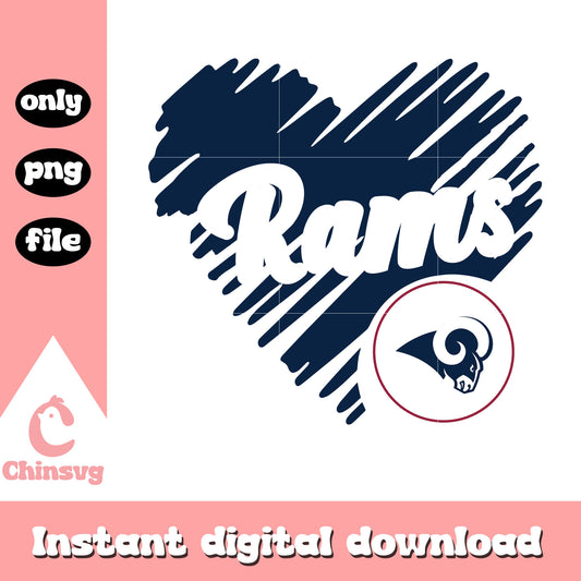 Los angeles rams heart shaped football logo svg, los angeles rams sticker svg