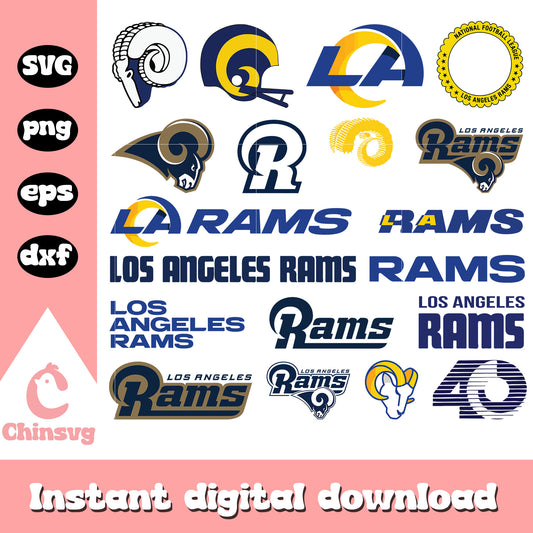 Los angeles rams logo bundle design svg, los angeles rams svg