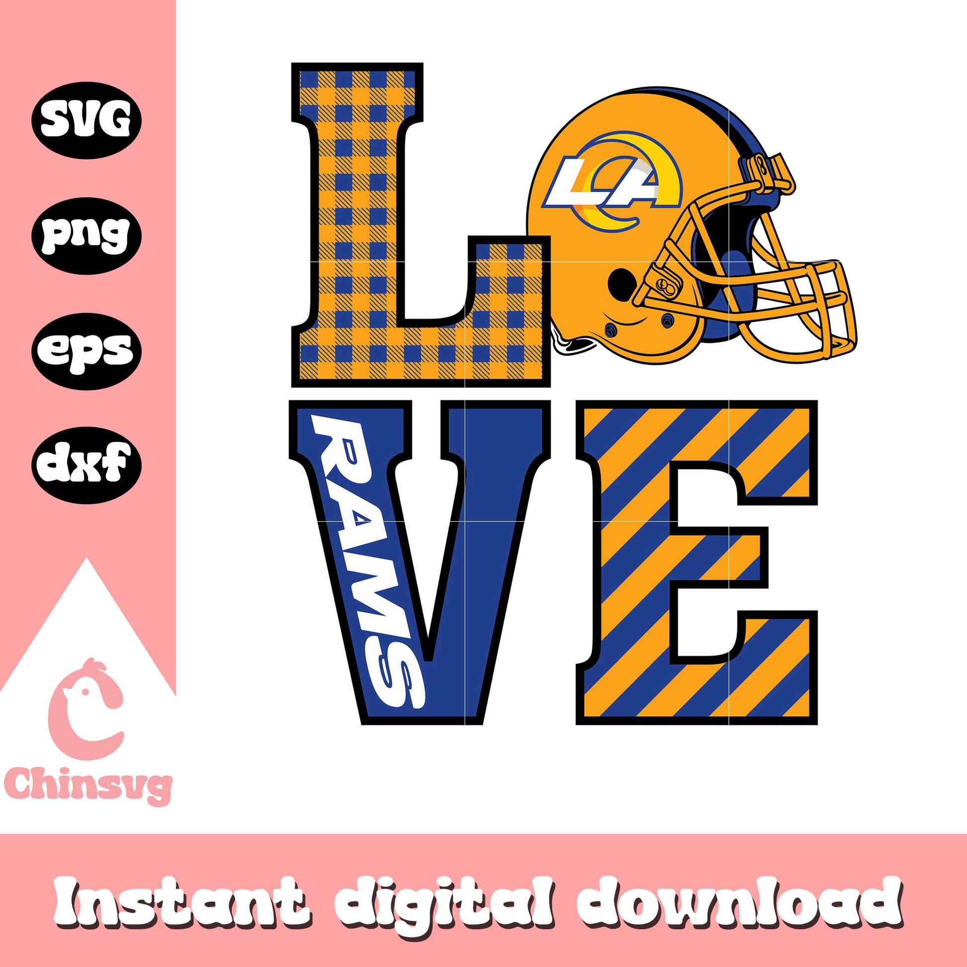Los angeles rams love helmet svg, cool los angeles rams logo svg