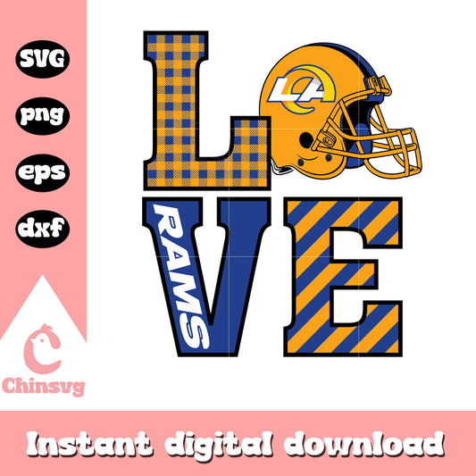 Los angeles rams love helmet svg, cool los angeles rams logo svg