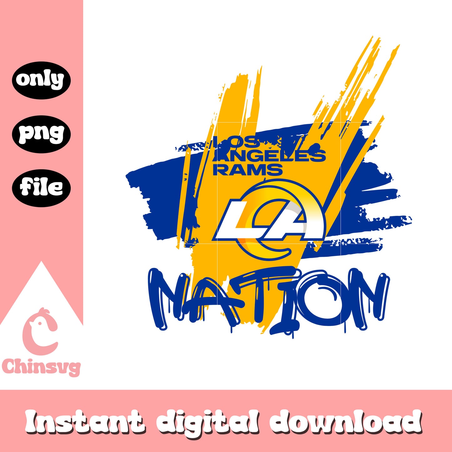Los angeles rams nation logo design png, nfl football png