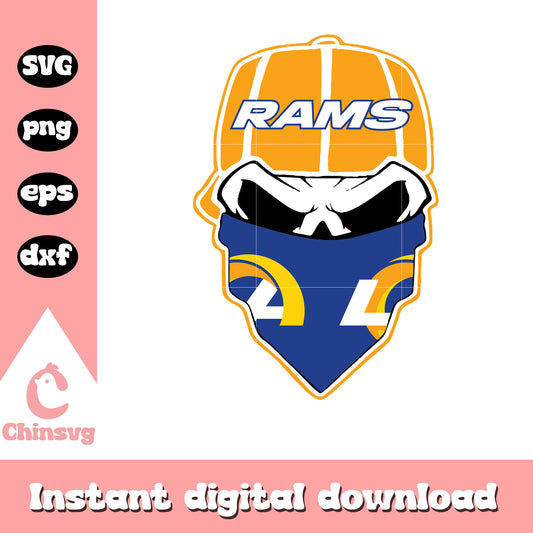 Los angeles rams nfl masked skull svg, nfl los angeles rams svg