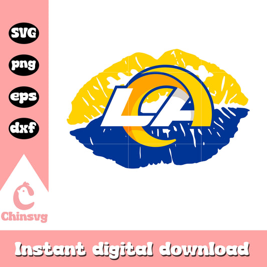 Los angeles rams nfl team lips svg, logo la rams svg, nfl svg