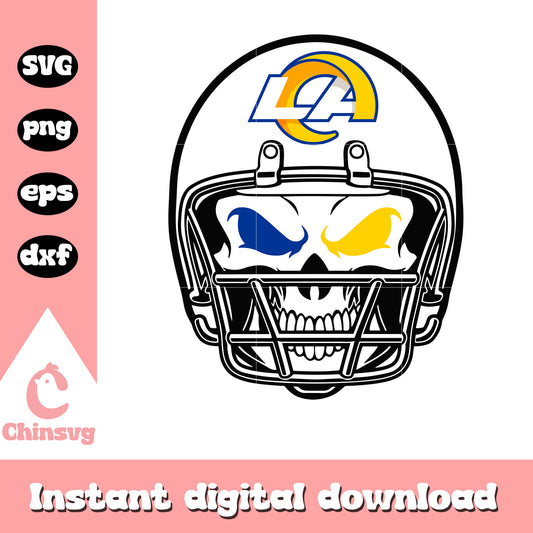 Los angeles rams nfl team skull helmet svg, la ram logo svg