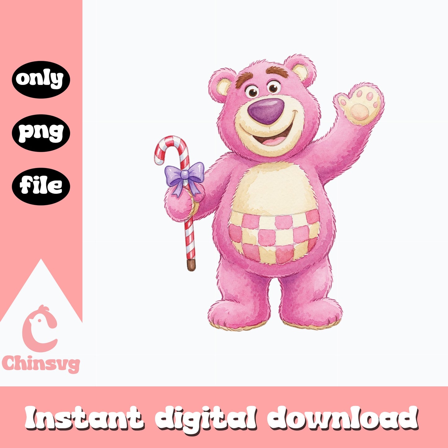 Lotso Bear Christmas PNG, Toy Story Christmas PNG, Disney PNG