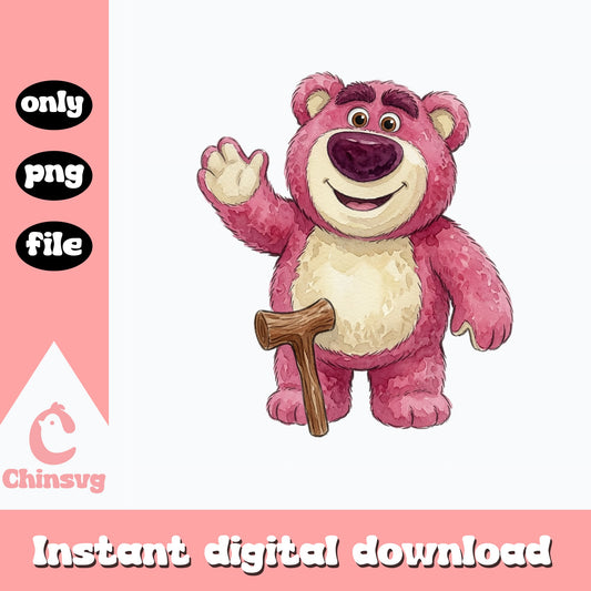 Lotso Bear Watercolor PNG, Toy Story Bear PNG, Disney PNG