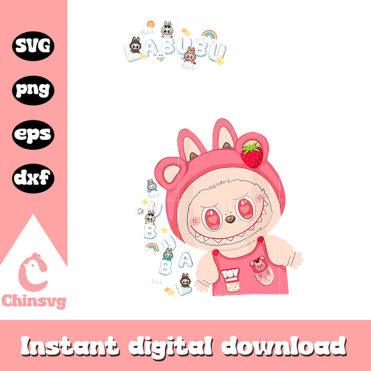 Lotso labubu cute doll design svg, lotso toy svg, labubu art svg
