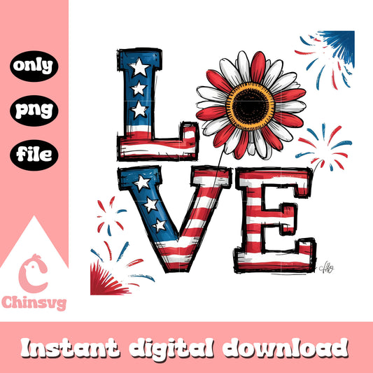 Love 4th of july design png, 4th of july freedom png
