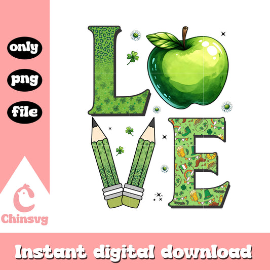 Love apple st patrick’s png, st patrick decorations​ png