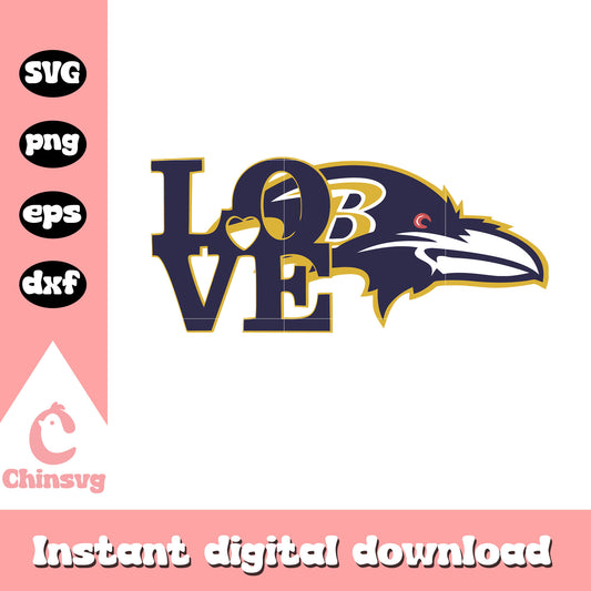 Love baltimore ravens team logo svg, nfl mvp svg
