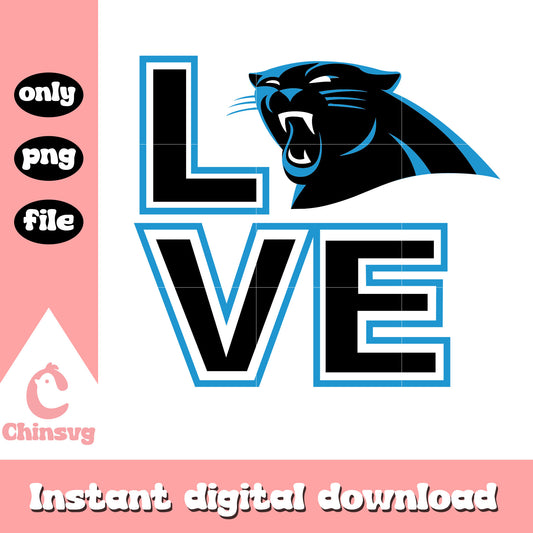Love carolina panthers logo team design svg, love nfl svg