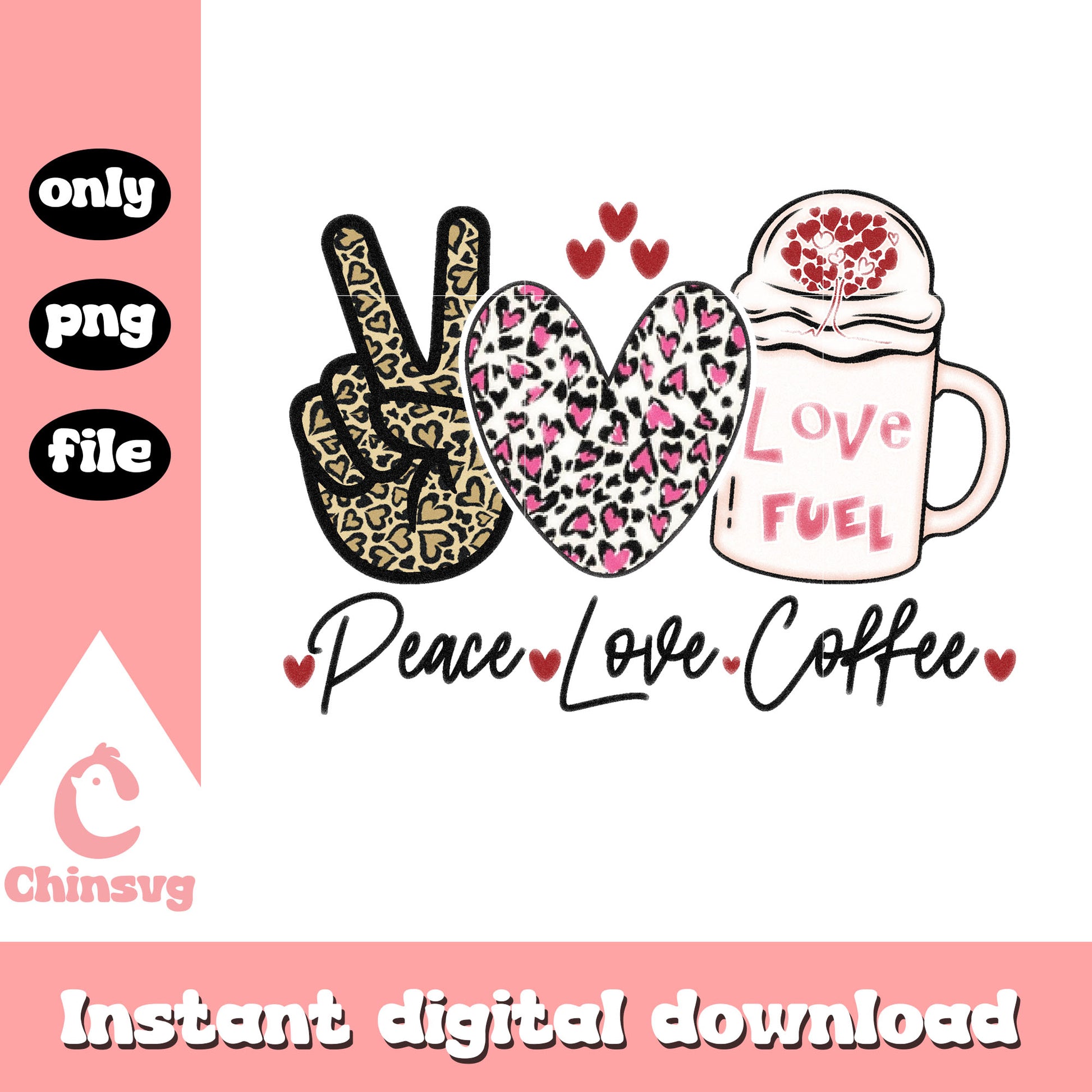 Love coffee hearts valentine png, heart valentine's day​ png