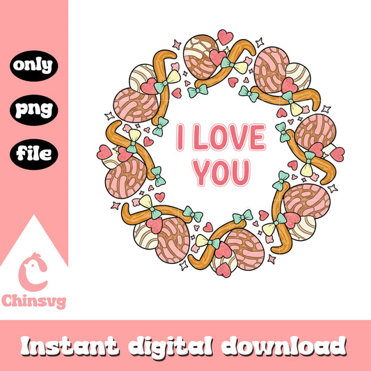 Love conchas circle valentine png, valentines day love​​ png