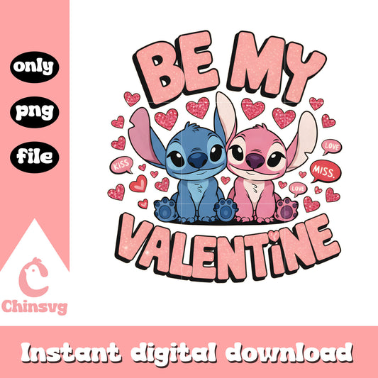 Love couple character valentine png, stitch valentine​​​​​ png
