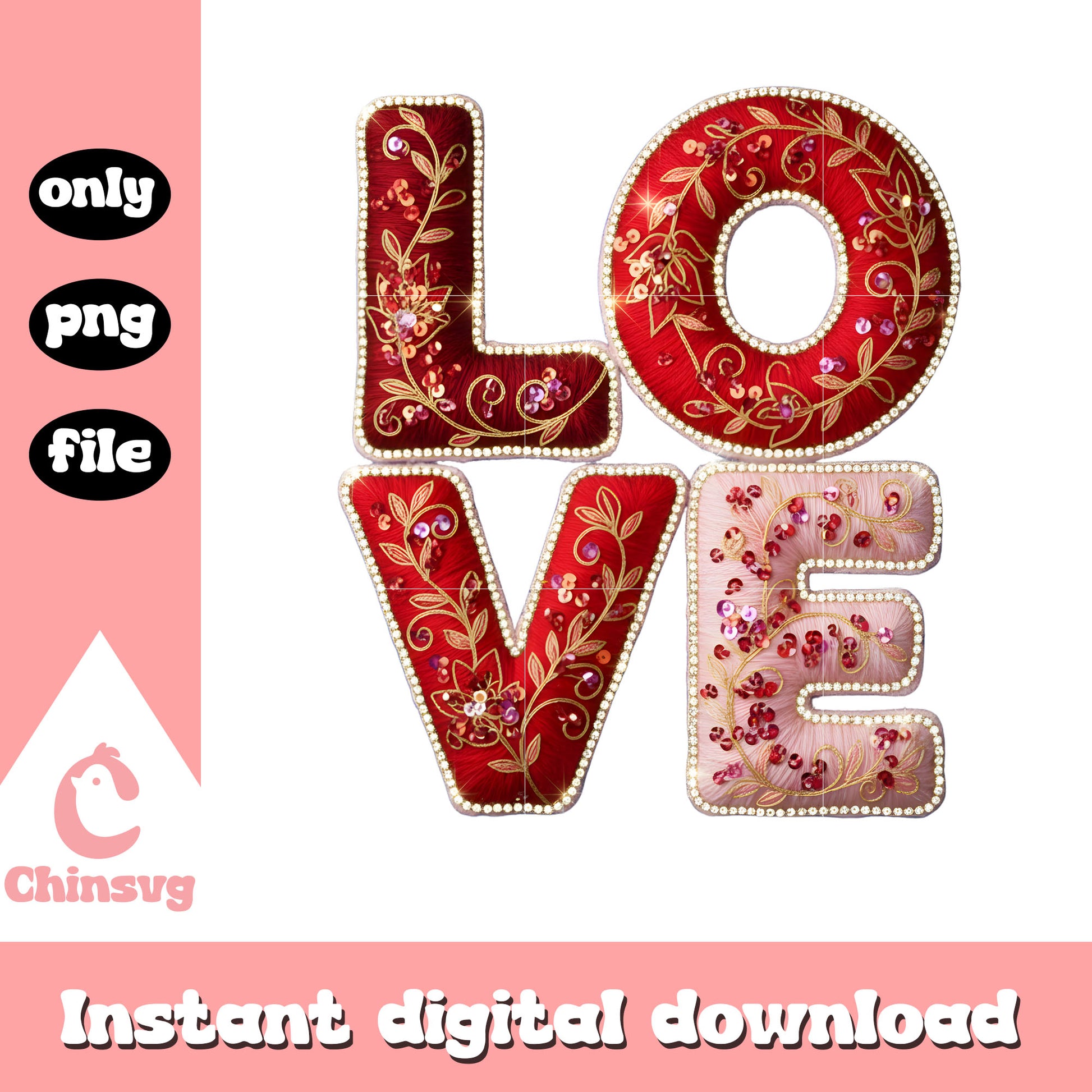 Love custom flower crochet png, happy valentine my love​​ png