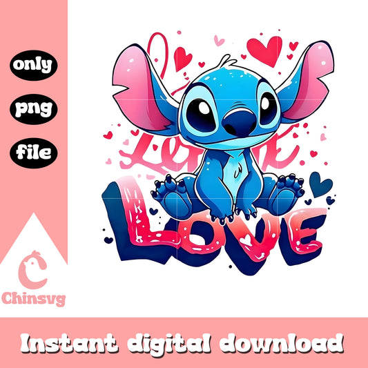 Love design stitch hearts png, stitch valentines day​​ png