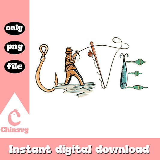 Love fishing dad logo design png, love fishing​ png, fishing dad png