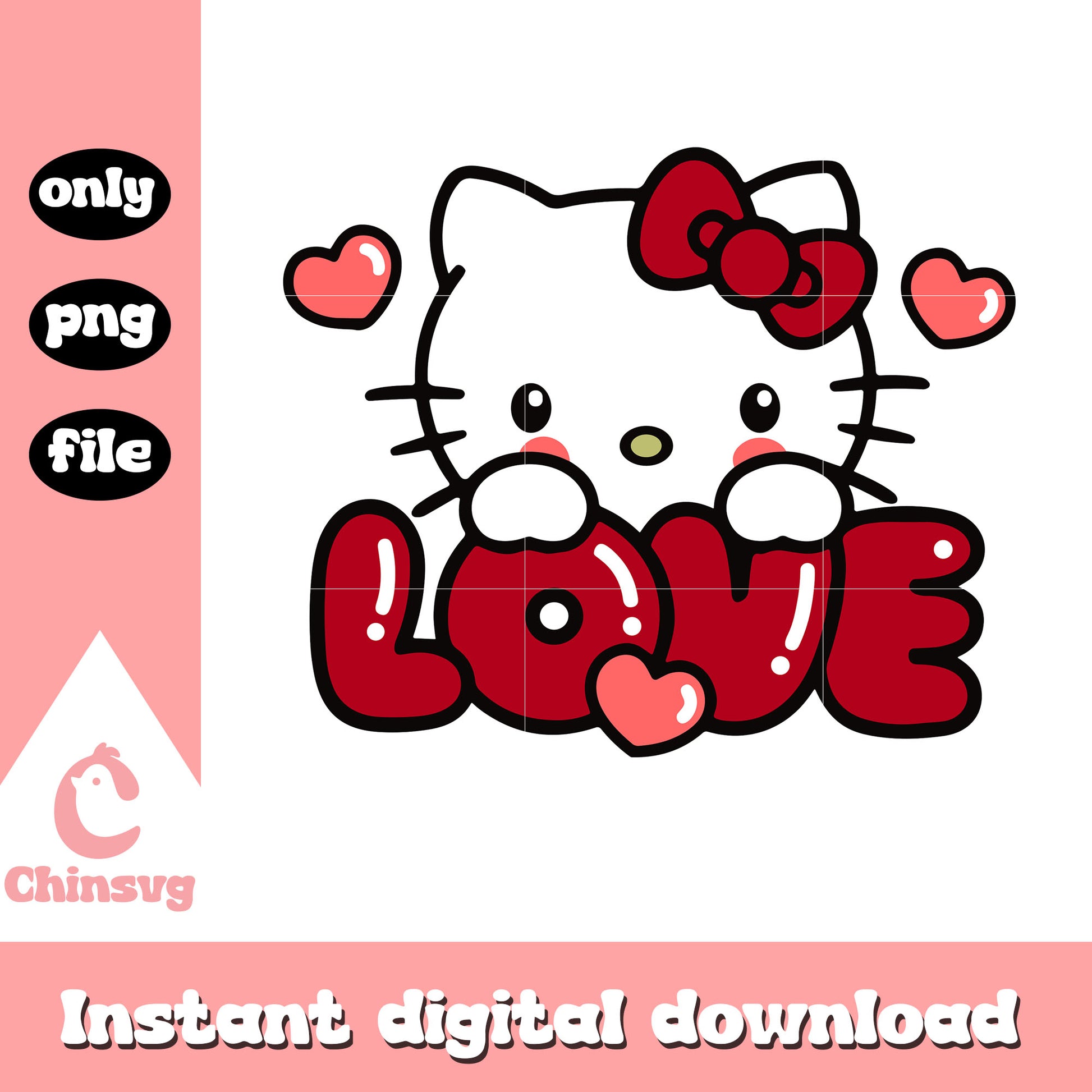 Love hello kitty valentine png, hello kitty valentine png